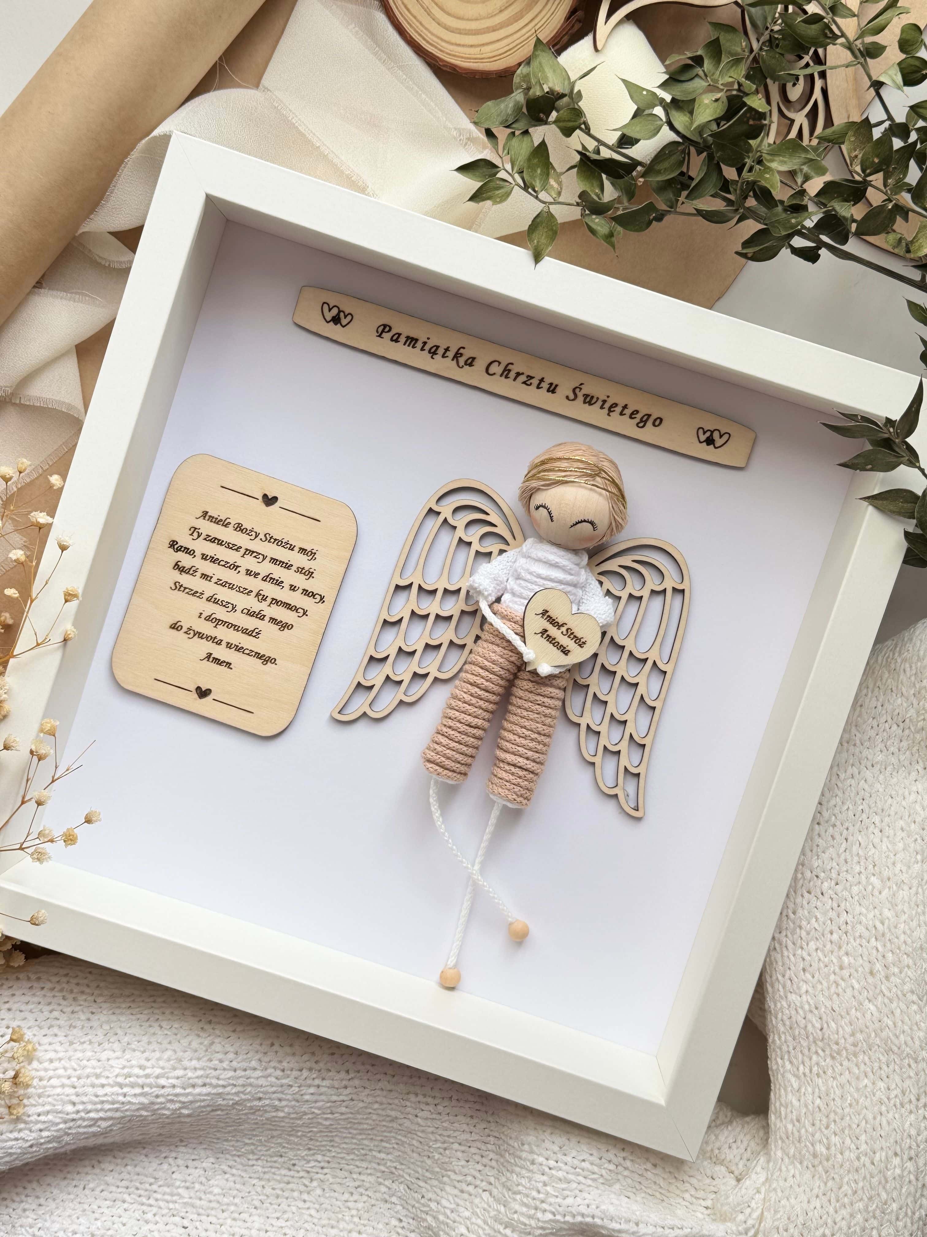 Pamiątka Chrztu dla chłopca Gablotka