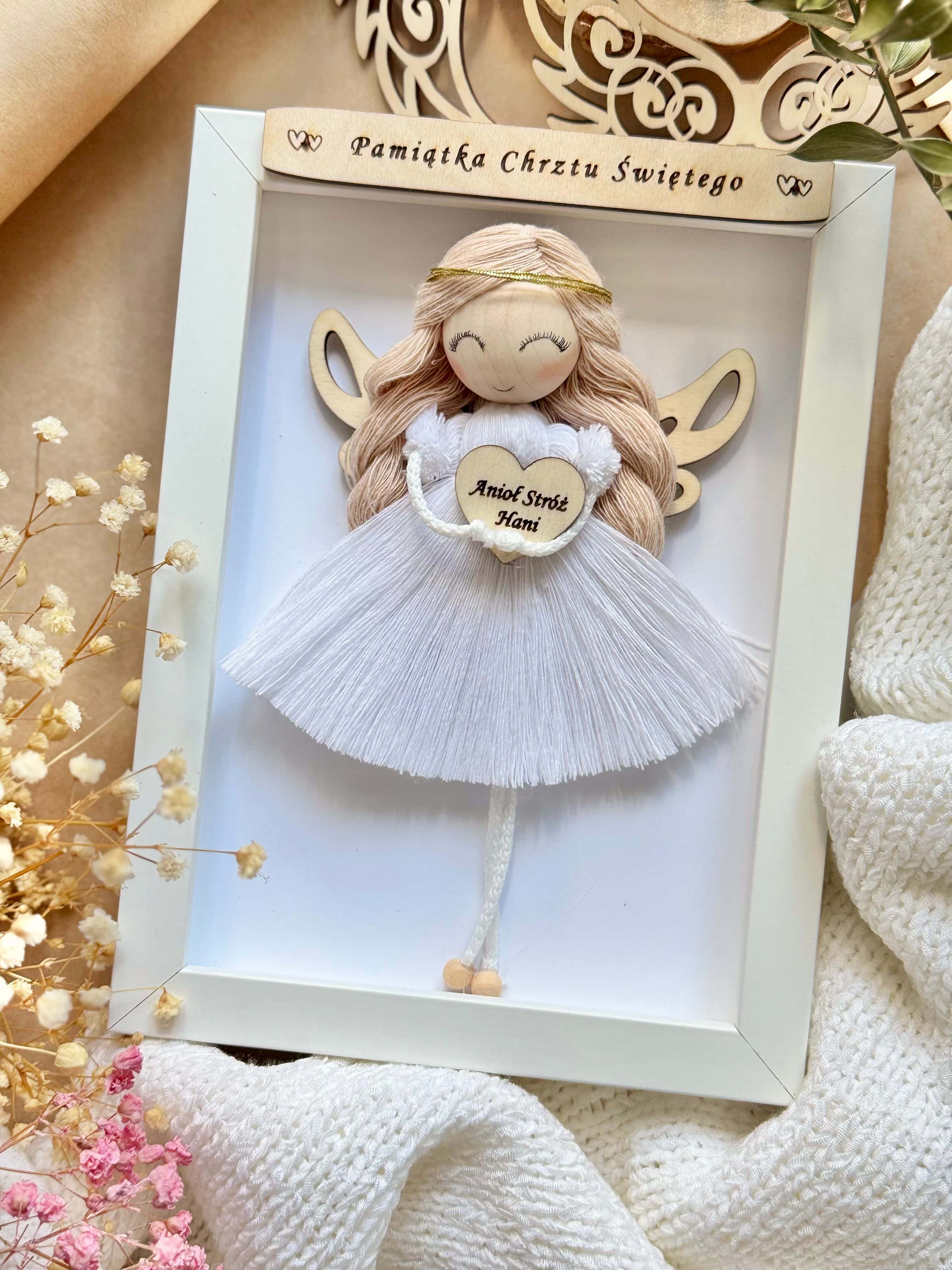 Pamiątka Chrztu dla dziewczynki ramka MINI