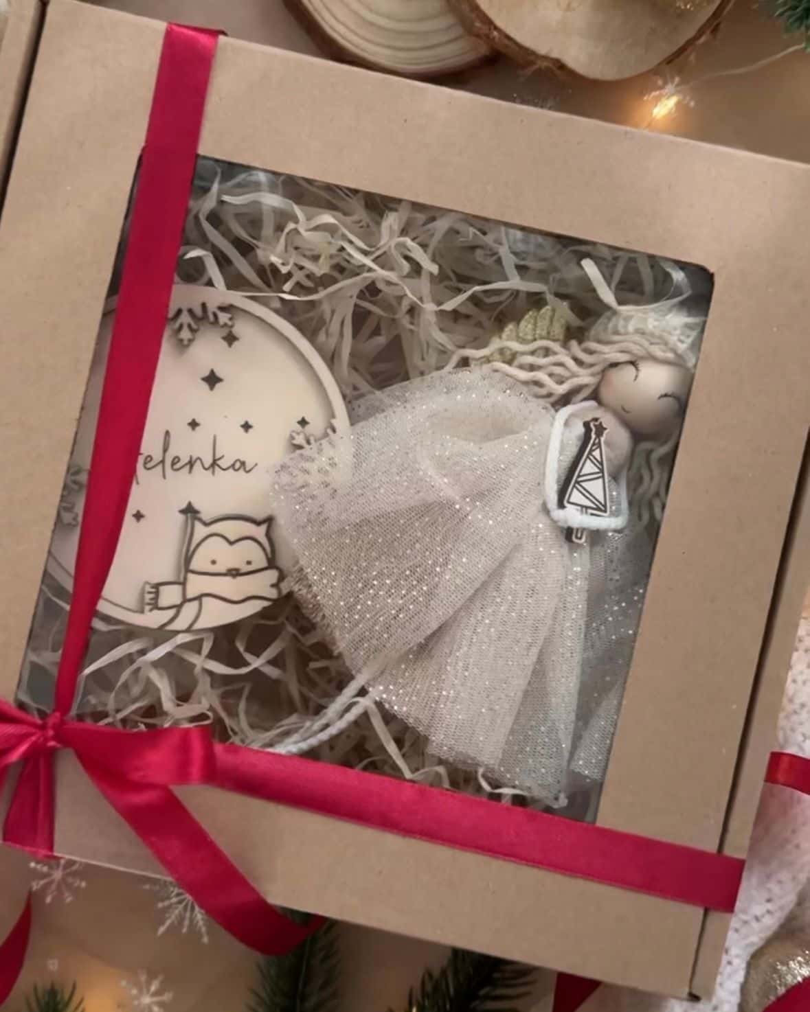 Zestaw aniołek z bombką