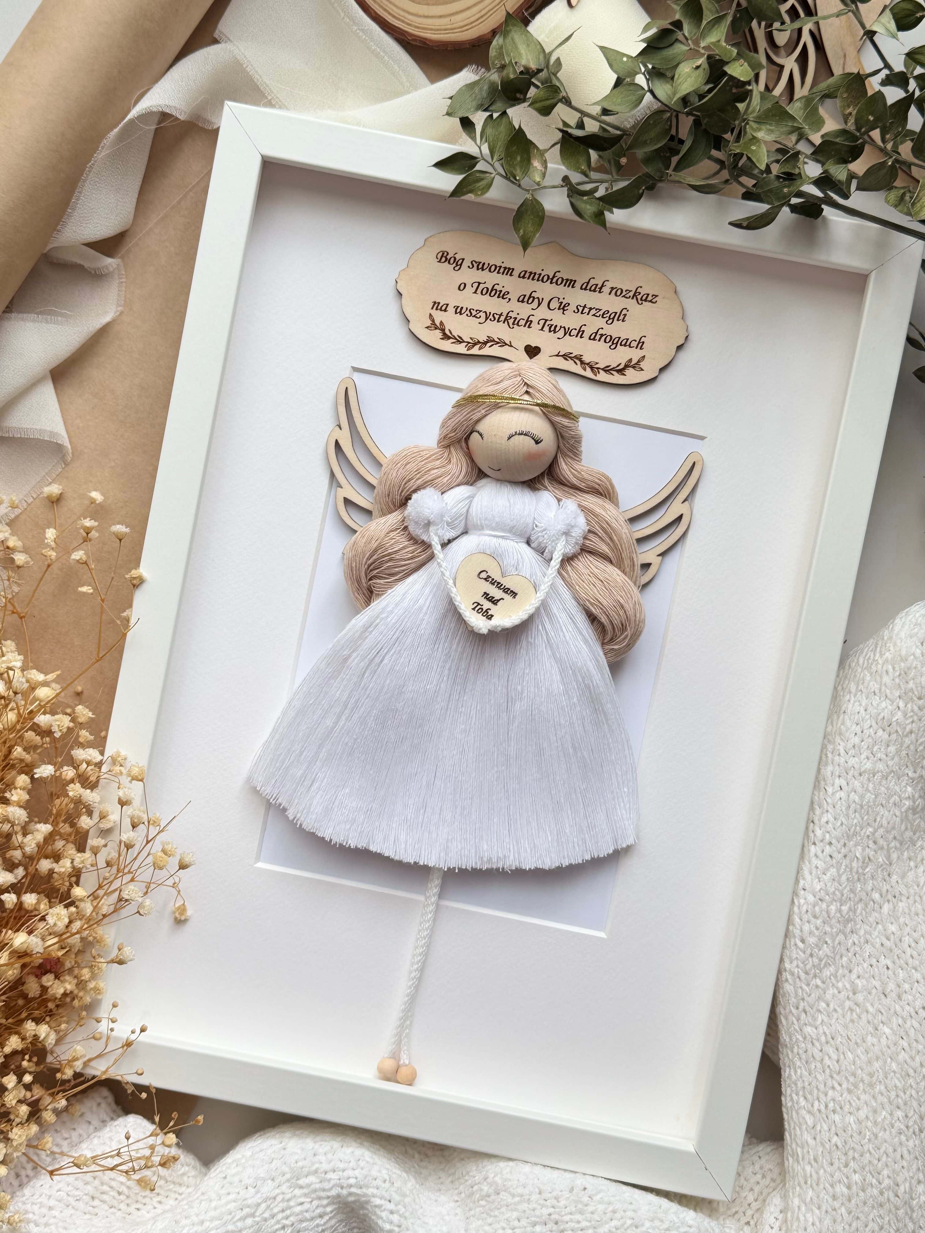 Anioł Stróż ramka z cytatem